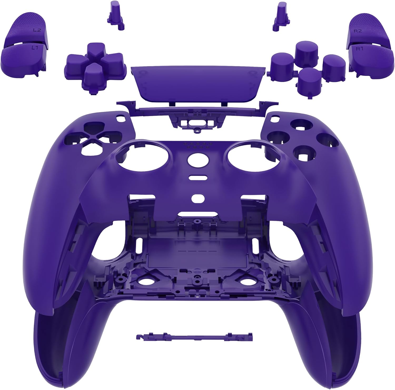 eXtremeRate Full Set Shell with Buttons Touchpad Cover Compatible with ps5 Edge Controller, Black Custom Replacement Decorative Trim Shell Front Back Plates Compatible with ps5 Edge Controller