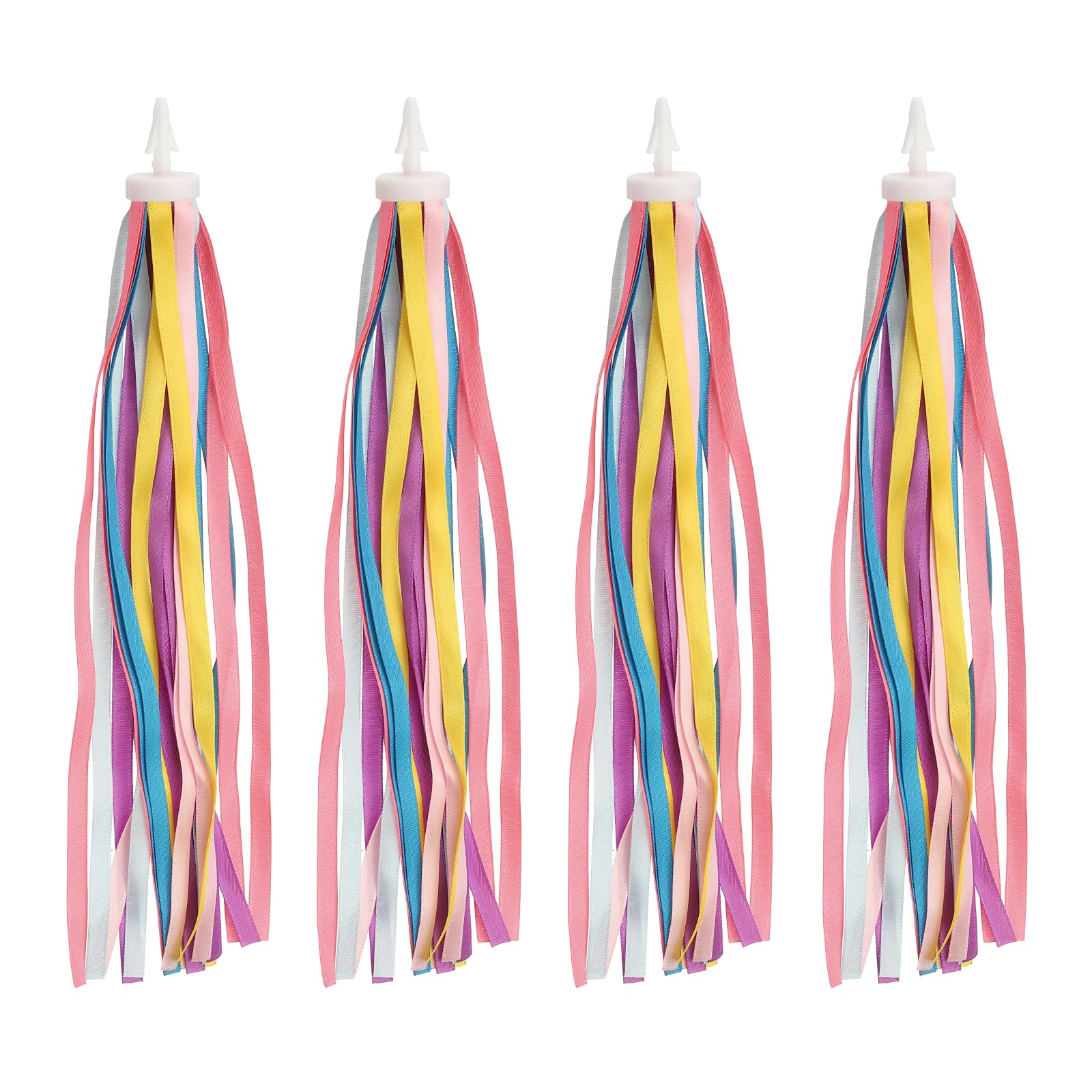 PATIKIL Bike Streamers, 2 Pair Colorful Scooter Handlebar Tassels Grips Ribbon Accessories Decorations for Bicycle Tricycle Handles, Colorful