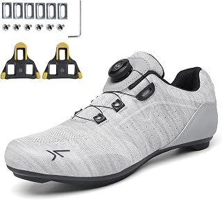 PENXZT Men's Road Cycling Riding Shoes Compatible with Peloton & Look Delta/SPD Cleats Breathable Non -Slip Road Bike Shoes