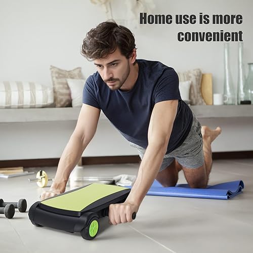 Miniatura 2 de Talent Star Tabla de máquina abdominal con 4 ruedas, rueda abdominal de rebote automático para entrenamiento de núcleo, equipo de entrenamiento