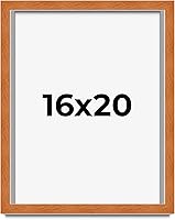 Vista 102 de Marco marrón de 18 x 24 pulgadas, marco de madera maciza de nuez de miel, ancho de moldeo de 0.875 pulgadas, profundidad de rabo de 0.875 pulgadas