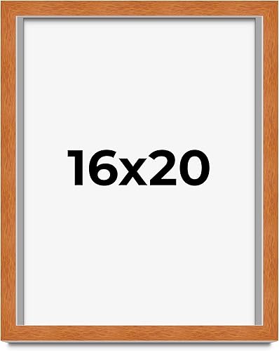 Miniatura 102 de Marco marrón de 18 x 24 pulgadas, marco de madera maciza de nuez de miel, ancho de moldeo de 0.875 pulgadas, profundidad de rabo de 0.875 pulgadas