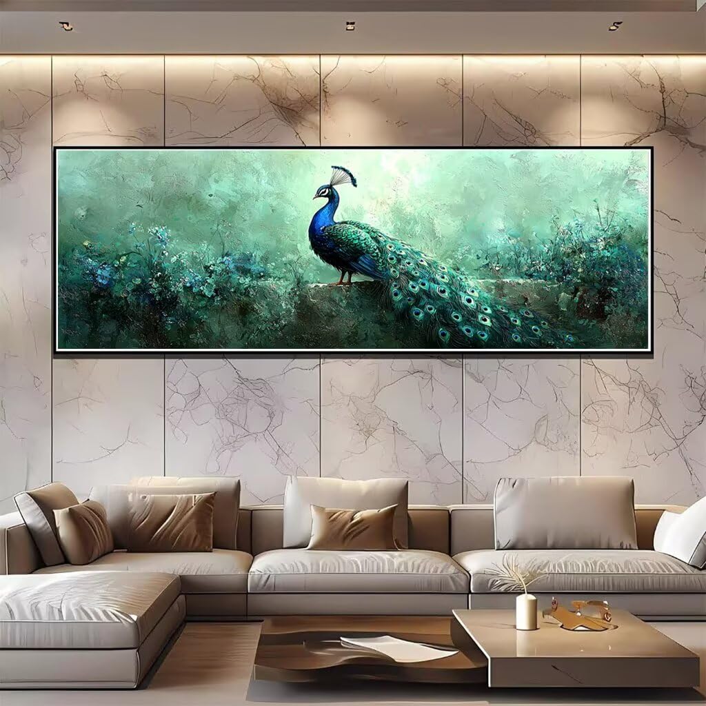 Furcht Diamond Painting Groß XXL 200x80cm, Basteln Erwachsene Diamond Painting Set, 5D DIY Pfau Diamant Paintings Bilder Erwachsene, Diamond-painting Set mit Zubehör für Deko Wohnzimmer Geschenke D-79