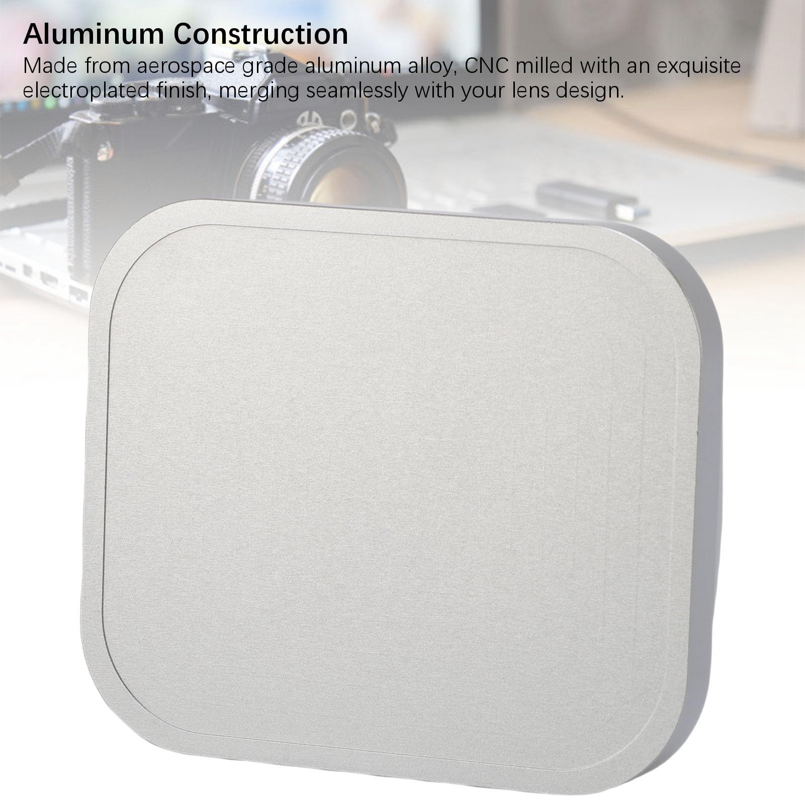 Paraluce da 55 Mm Paraluce Quadrato per Obiettivi da 55 Mm - Universale in Metallo in Lega di Alluminio - Accessori per Fotocamera - Argento (SILVER)