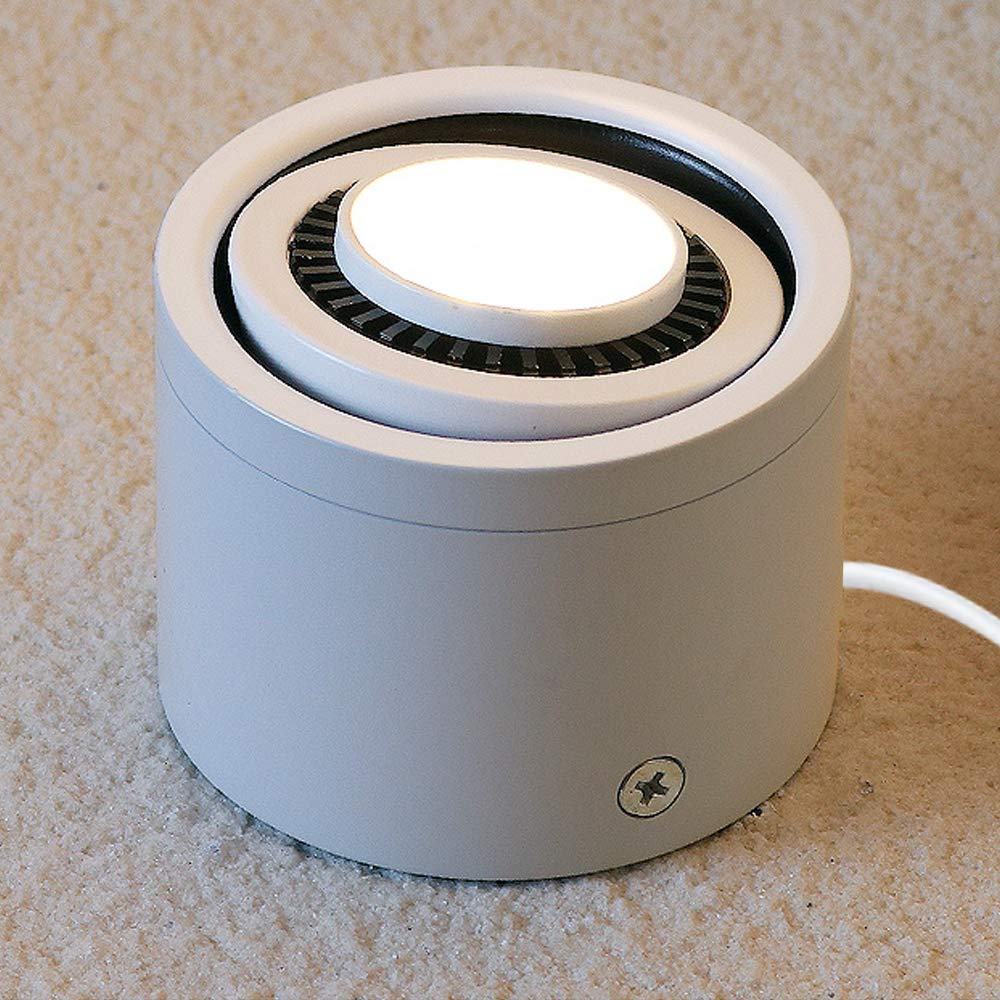 SKIVTGLAMP LED Accent Uplight with White Foot Switch Portable Spot Light 5W LED Barrel Type Spotlight Decorative Light Backlight Leaning for Loft Gallery Exhibition Spotlight