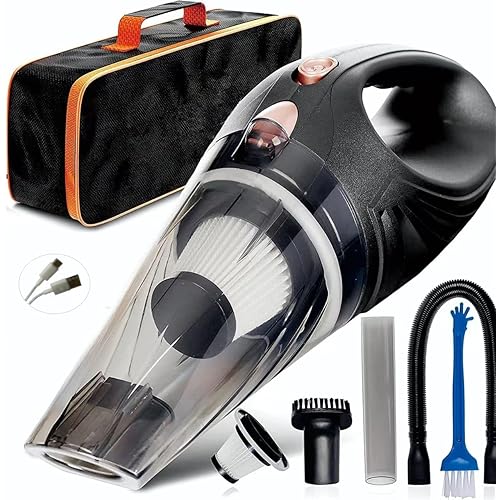 Power Practical Handheld Cordless Vacuum Cleaner, Rechargeable Portable Car Vacuums W/Strong Suction, Bag & Attachments, Small Vac Cleaner for Car, Couch, Home, Car Suction Cleaner, aspiradora de mano