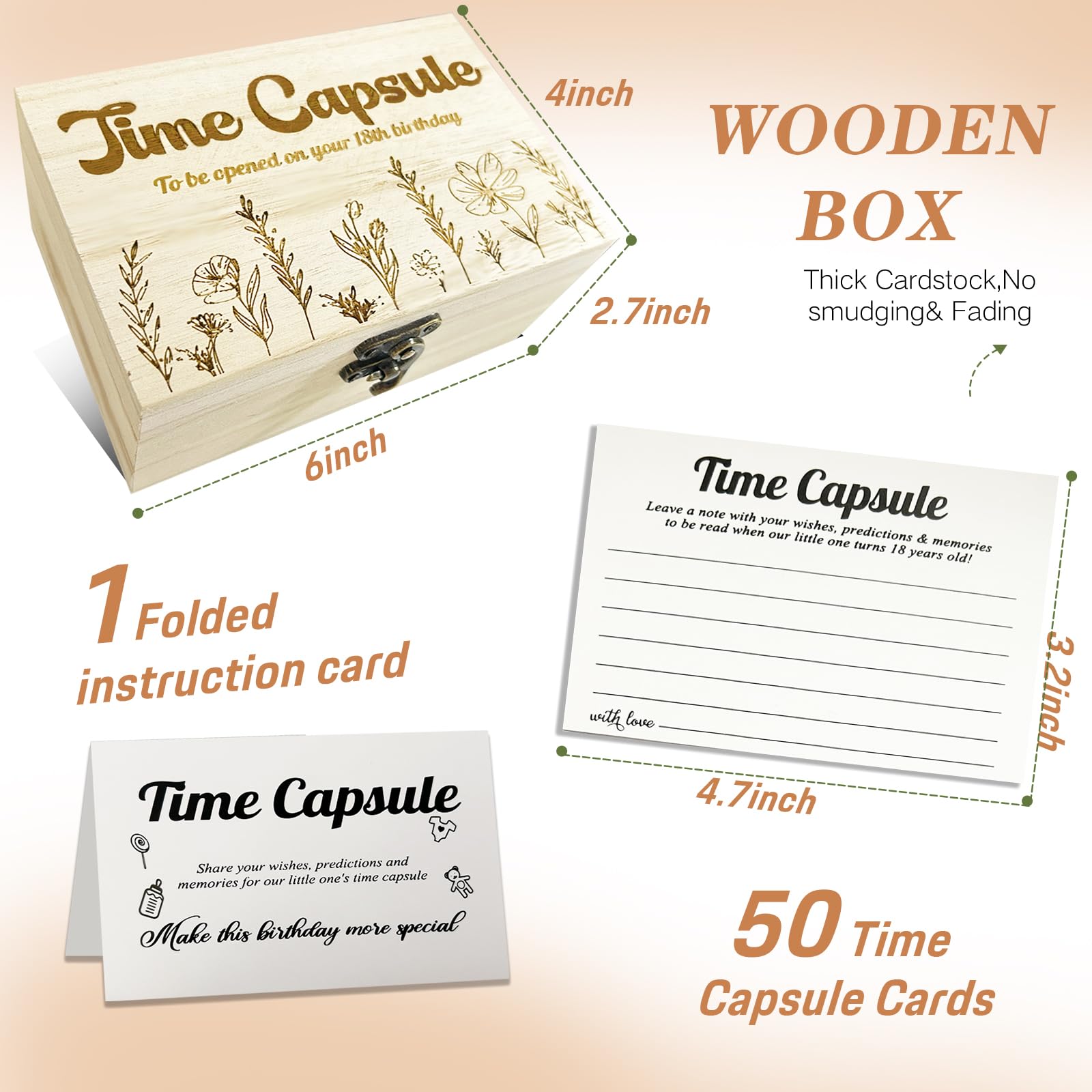 Dwsiplytg Baby Time Capsule Box 1st Birthday, Time Capsule Cards For First Birthday Party Games, Time Capsule Cards For Guests, 1st Birthday Keepsake Activities, Baby Shower Game