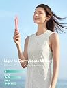 Aecooly Slim Handheld Fan, USB Rechargeable, 24H Battery Life, 3-Speed, Foldable Pocket Fan for Travel, Desktop, Beige (Pink, 1 Pack with Mirror) gallery image