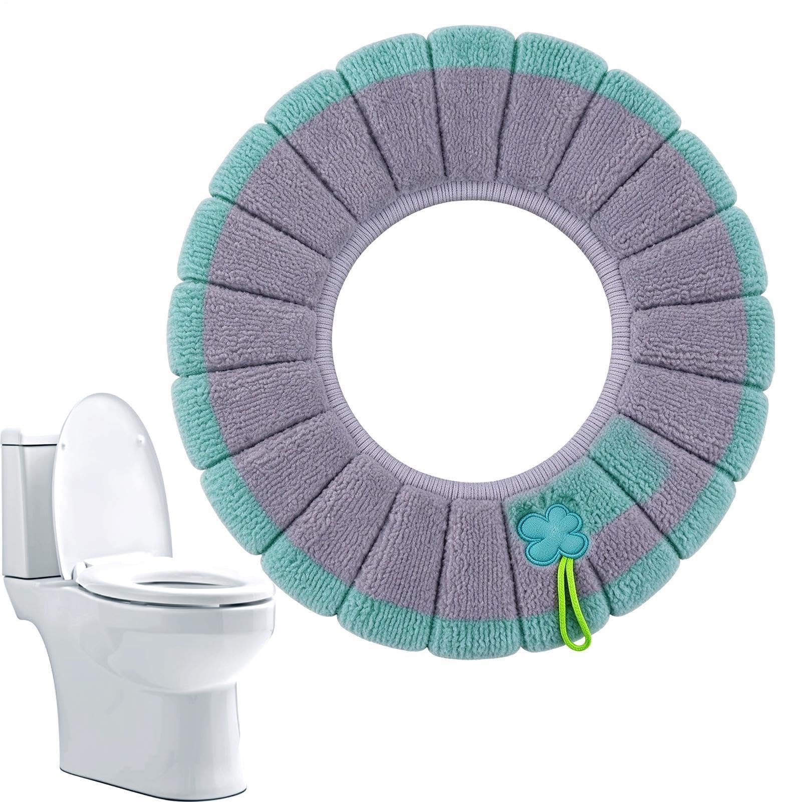 Warmes Toilettensitzkissen Warme Plüschmatte Dehnbar Waschbar Universelle | Toilettenbrillenauflage WC-Auflage Für Wohnheim Zuhause Badezimmer Wohnmobil Hotel Reise Geschäftsreise Grün