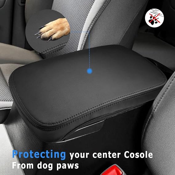 INTGET Car Center Console Armrest Cover for Toyota Tacoma Accessories 2005-2015 Leather Tacoma Middle Console Arm Rest Box Lid Seat Cover Protector Cushion Saver