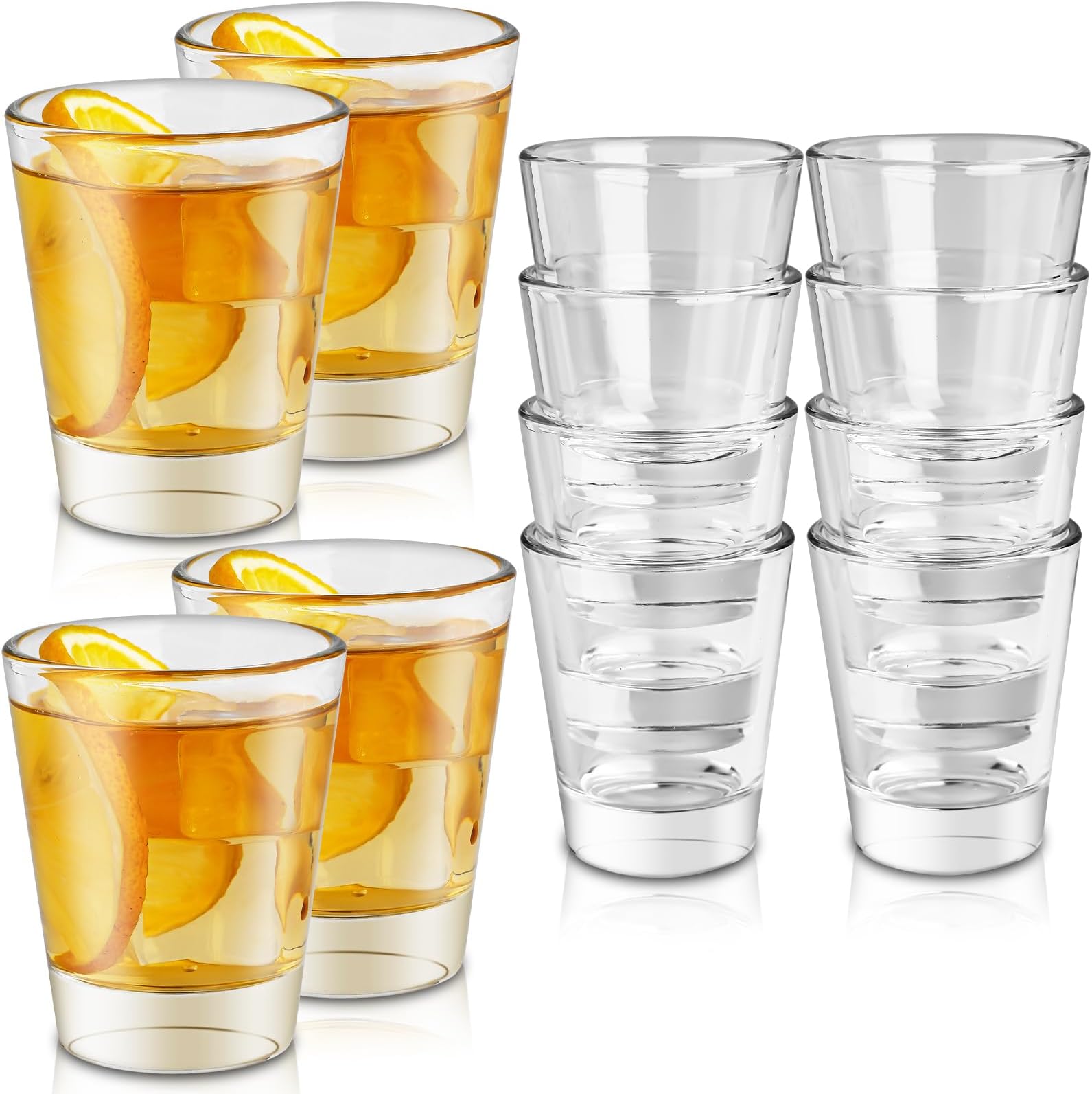 Hlukana 6 Pack Heavy Base Shot Glasses Set, 2.2 oz Clear
