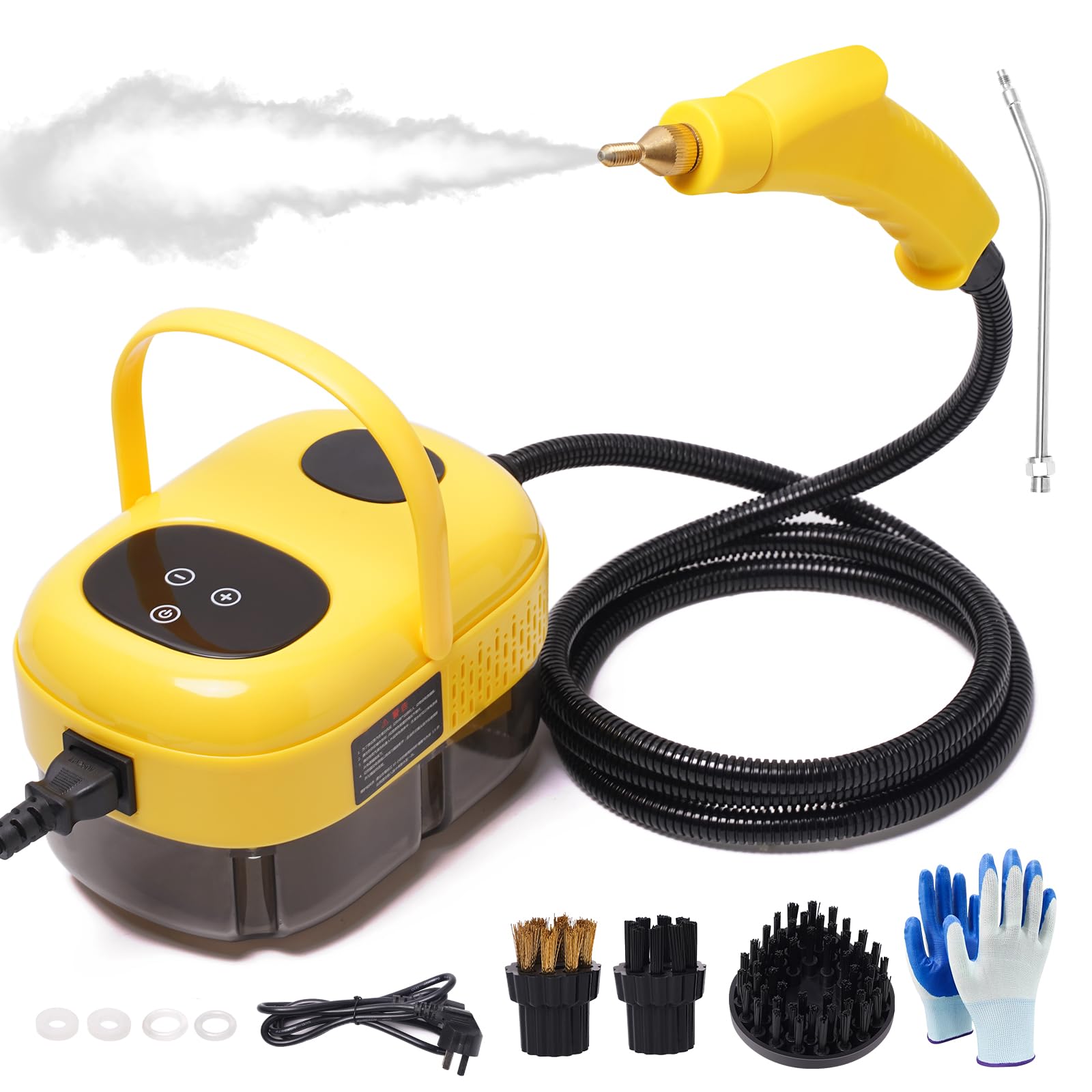 2500W Portable Steam Cleaner, Steam Shot Cleaner Handheld Steamer for Car Detailing, High Heat Cleaning Machine with Brush Heads for Bed Bugs Couch Furniture Kitchen Bathroom Grout and Tile