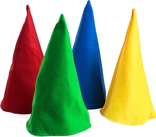 Miniatura 2 de Funny Party Hats Sombreros de gnomo, paquete de 12 - Sombreros enanos - Accesorio de disfraz - Varios colores azul, verde, amarillo, rojo