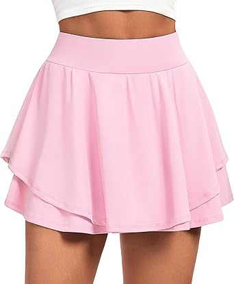 Pastel Pink Tummy Control Tennis Skort