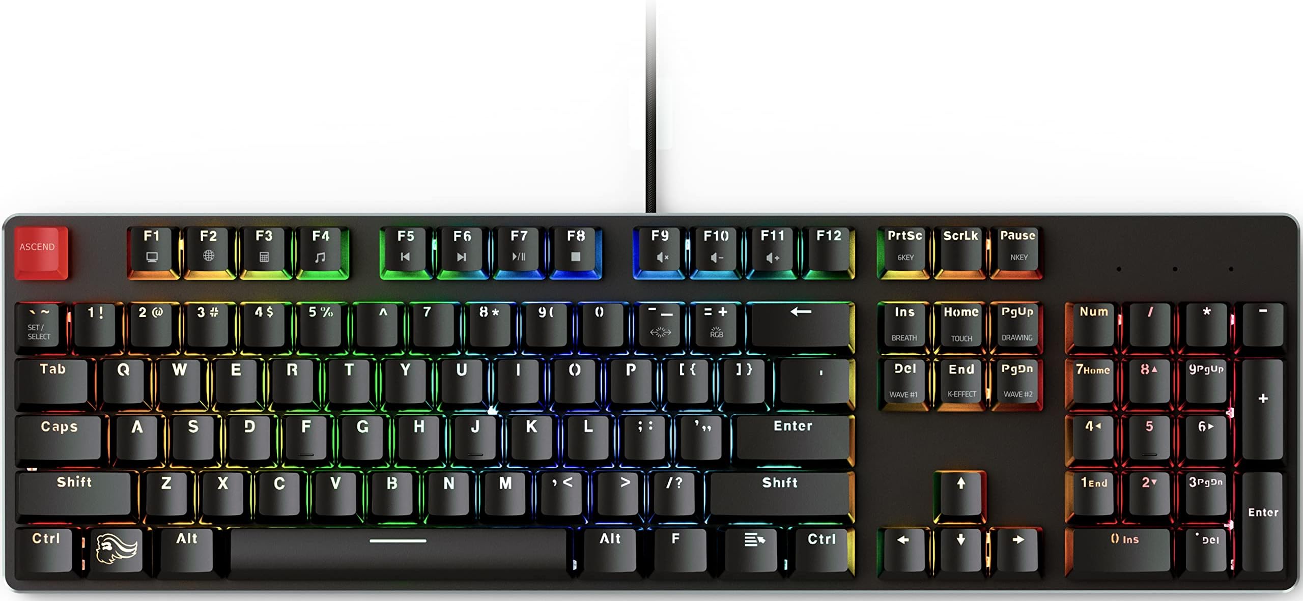 Glorious Glorious GMMK1 Gaming Keyboard, 100% Full Size, LED Backlight, English Layout, Illuminated, RGB Type-c USB Wired Keyboard, Mechanical Gaming Keyboard (104 Keys), Domestic Authentic Product