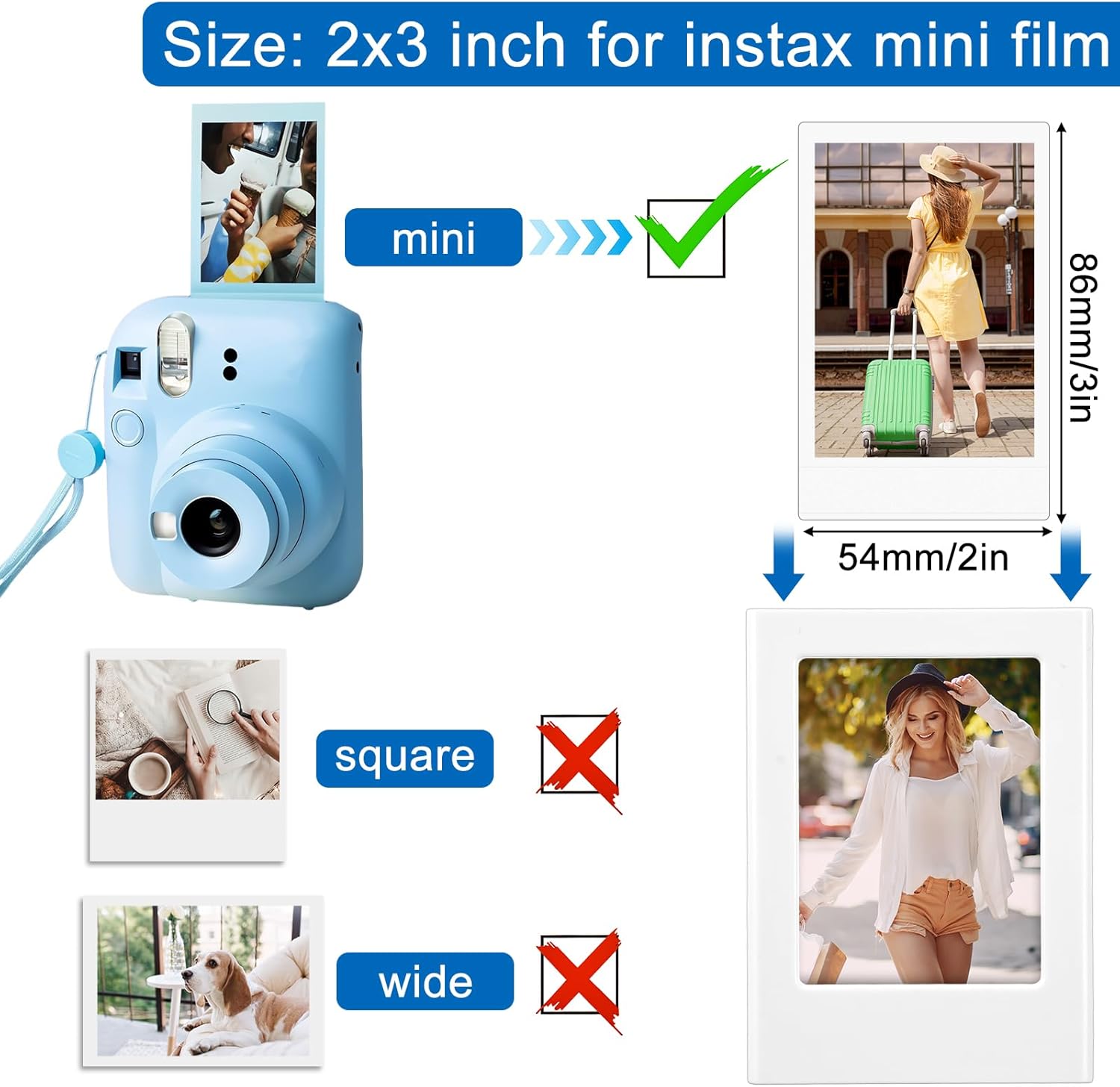30 Pack Mini Magnetic Picture Frames, 2x3 Inch Small Table Photo Holders For Fridge, Whiteboard, Locker Decor White