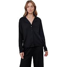 Gottex Beach Life Sandy Days Loungewear Top - Button Up Closure, Front Pocket, Long Sleeved, Bottoms Sold Separately