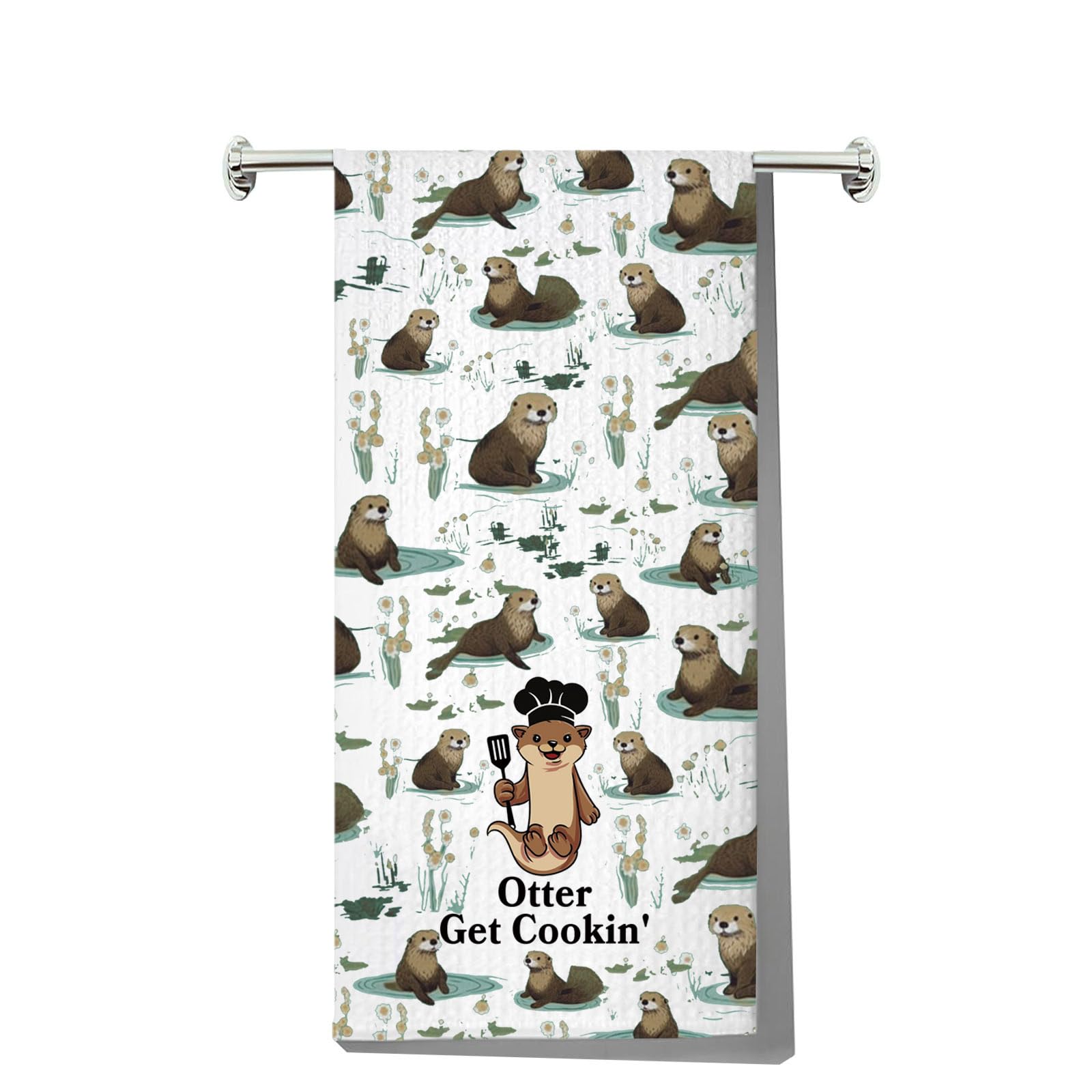 Torchons de cuisine Otter Get Cookin' cadeau idéal maison et loutre