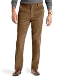 PLEPAN Men's Corduroy Pants - Casual Classic Fit Stretch Elastic Waist Dress Pants