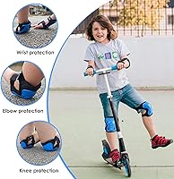 Vista 2 de BOSONER - Rodilleras y coderas para niños y jóvenes, equipo de protección para patines de ruedas, ciclismo, BMX, bicicleta, patineta, patinaje