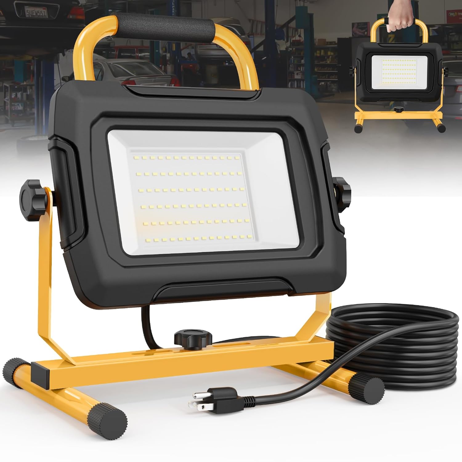 HYPERLITE LED Work Light 5000Lumen 50W Waterproof Flood Light - Portable Work Light with 6 6FT Cord and