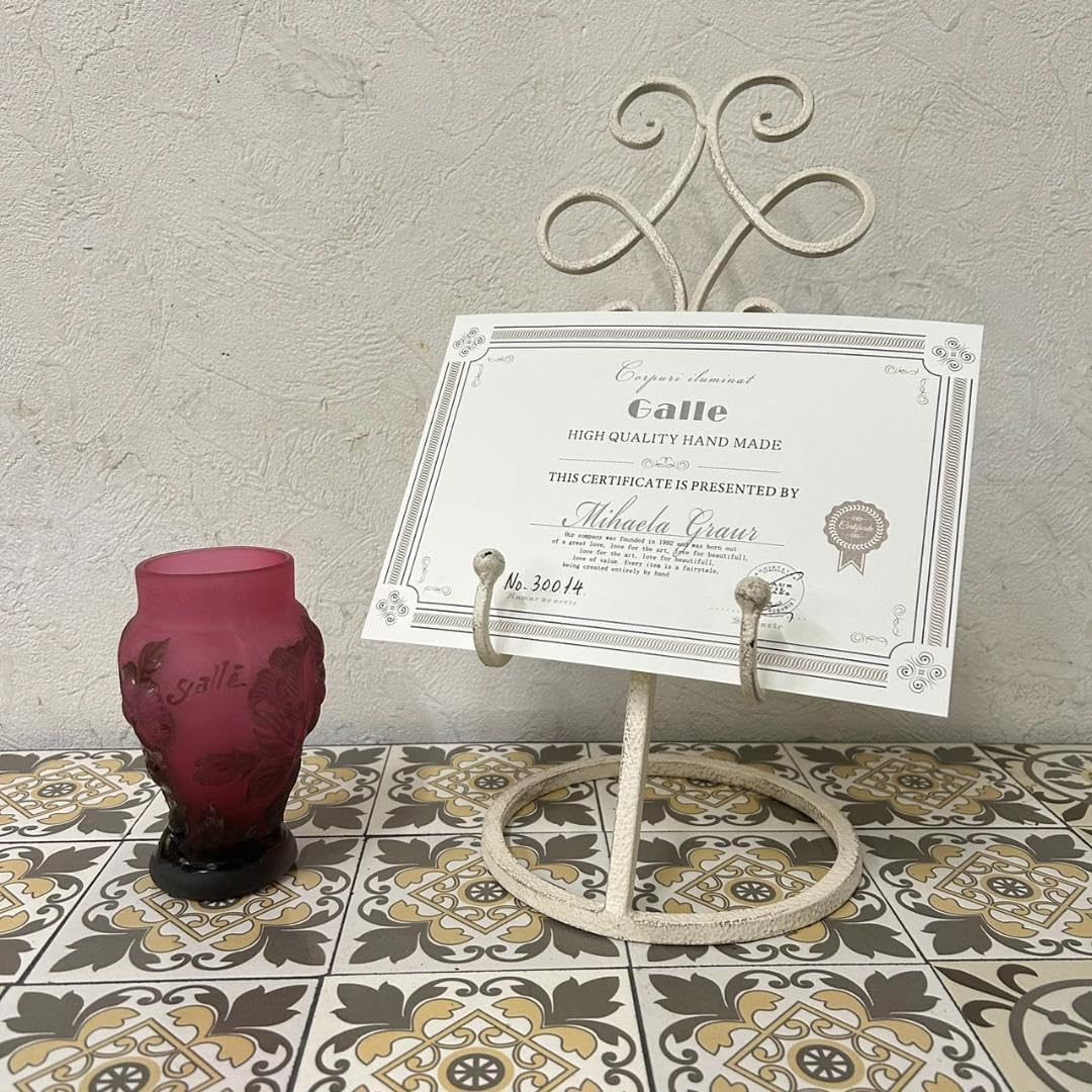 エミールガレ　果実紋　一輪挿し　花瓶　技法スフレ　被せガラス　高さ12cm エミールガレ 果実紋 一輪挿し 花瓶 技法スフレ 被せガラス 高さ12cm