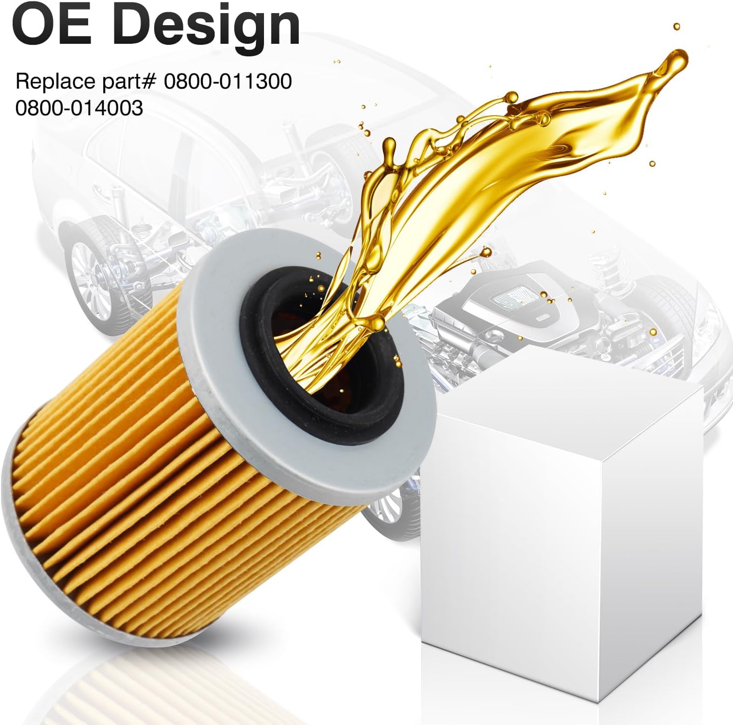 4-PACK Engine Oil Filter Compatible with UTV ATV CFMOTO Cforce Zforce Uforce 400 500 600 800 900 950 1000 Replacement 0800-014003 Accessories