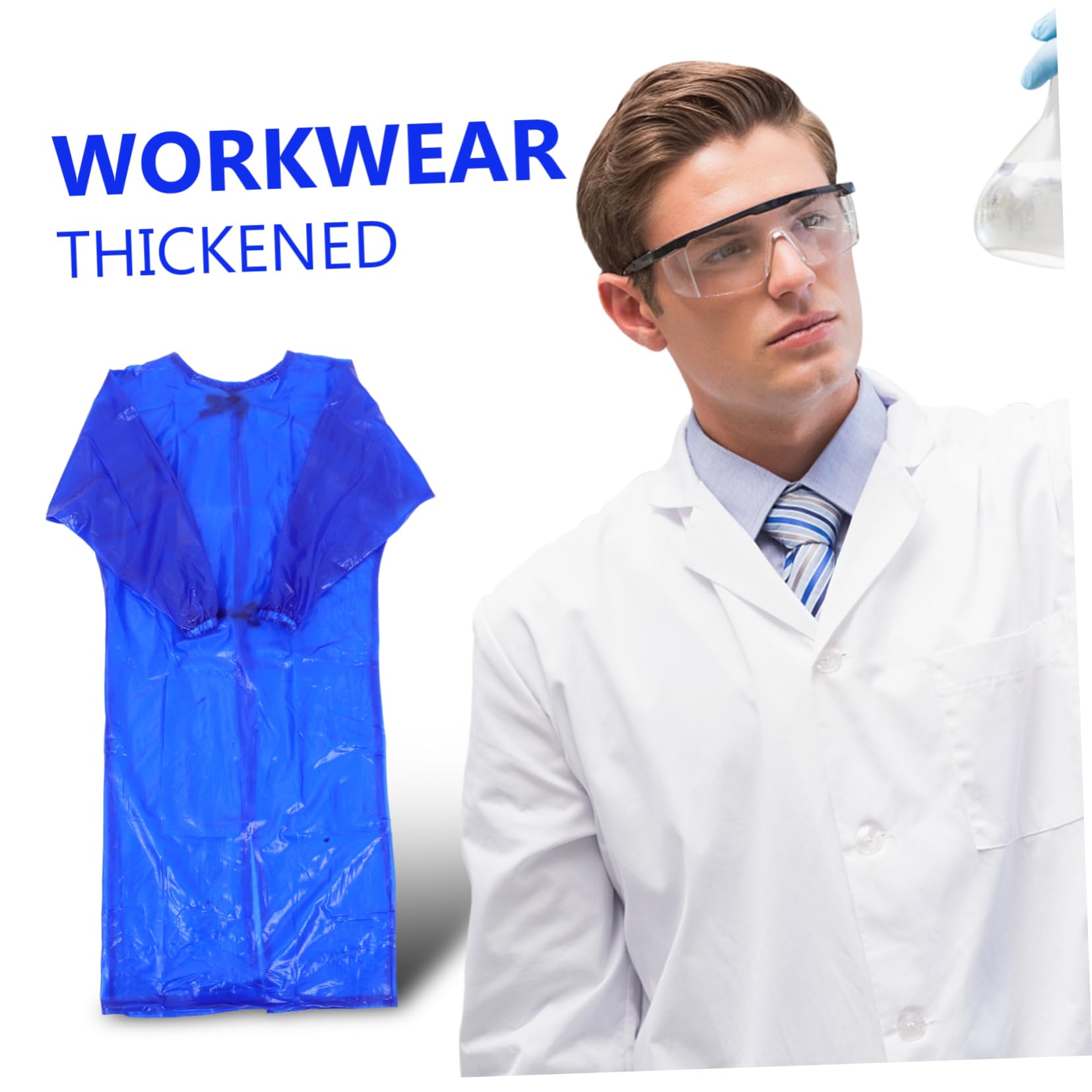Angoily Langarmbluse Arbeitskleidung Langarm-schutzschürze Wasserdichte Schürzen Zum Geschirrspülen Arbeitsschürze Für Damen Und Herren Dicke Schutzschürze Schwere Arbeit Blue Pvc