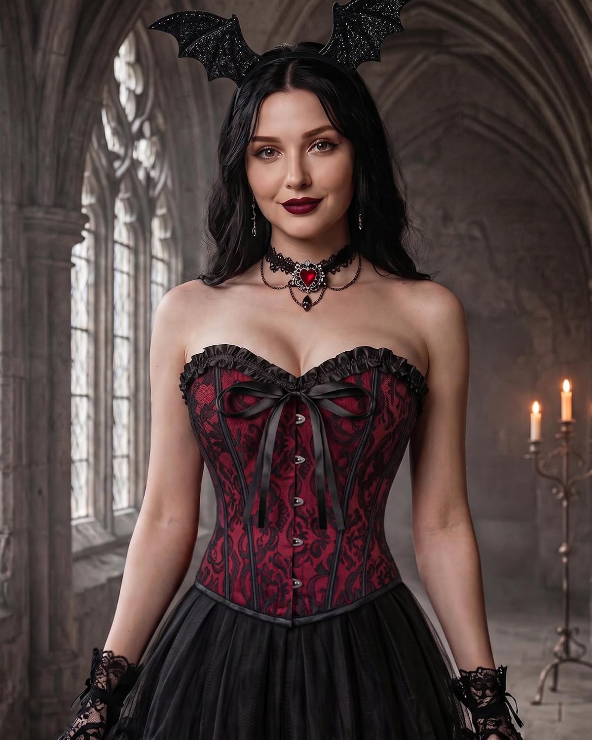 Renaissance Floral Corset Tops for Women Strapless Lace-Up Overbust Bustier