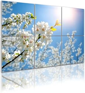 Art Acoustic Panels blossom tree springtime sun 6 Pack Decorative Sound Absorbing Wall Panels 72x48" Noise Canceling Soundproof Padding Room Decor for Office