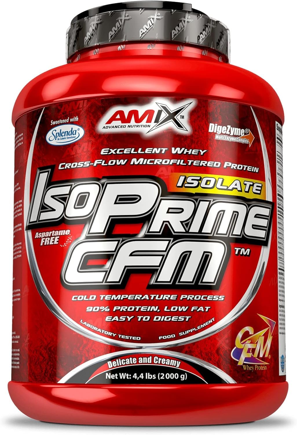AMIX IsoPrime CFM - Isolat de Protéine de Lactosérum pour la Récupération Musculaire et L'augmentation de la Masse - Faible teneur en Lactose et en Graisses - Enzymes Digestives - Vainille - 2 kg