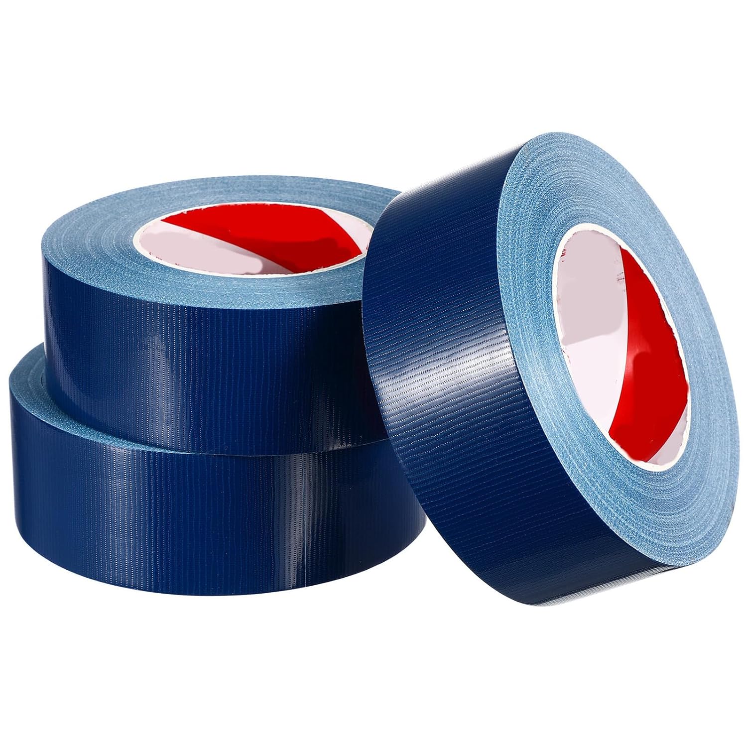 Veemoon 3 Rolls Heavy Duty Blue Duct Tape Strong Adhesive Reinforced Packing Tape for Indoor Outdoor Pipe Repair Sealing HVAC Maintenance