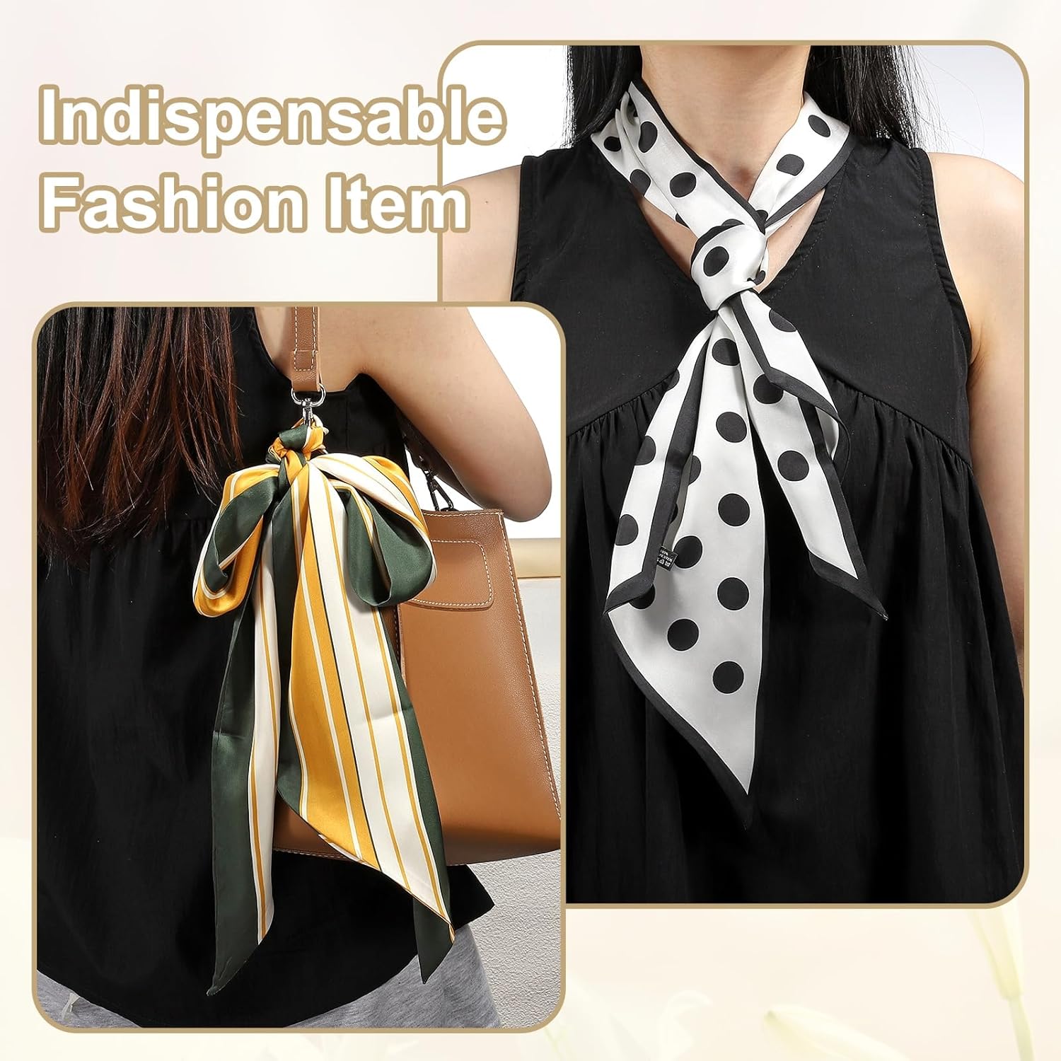 uxcell Fashion Scarves for Women, Silky Satin Head Scarf Graceful Hair Neck Scarves, Breathable Headband - Image 5