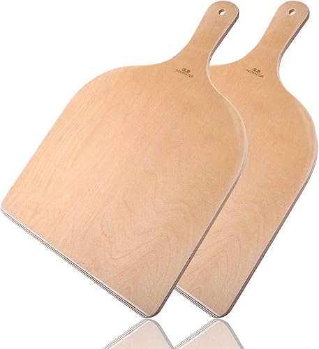 G.a HOMEFAVOR Pala de pizza de madera natural de alta calidad, 12 pulgadas, espátula grande para pizza, tabla de cortar para hornear pizza casera y