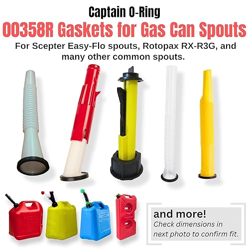 Miniatura 2 de Paquete de 6 sellos de juntas de boquilla de gasolina – Sellos de goma de repuesto para gasolina/jarra de combustible