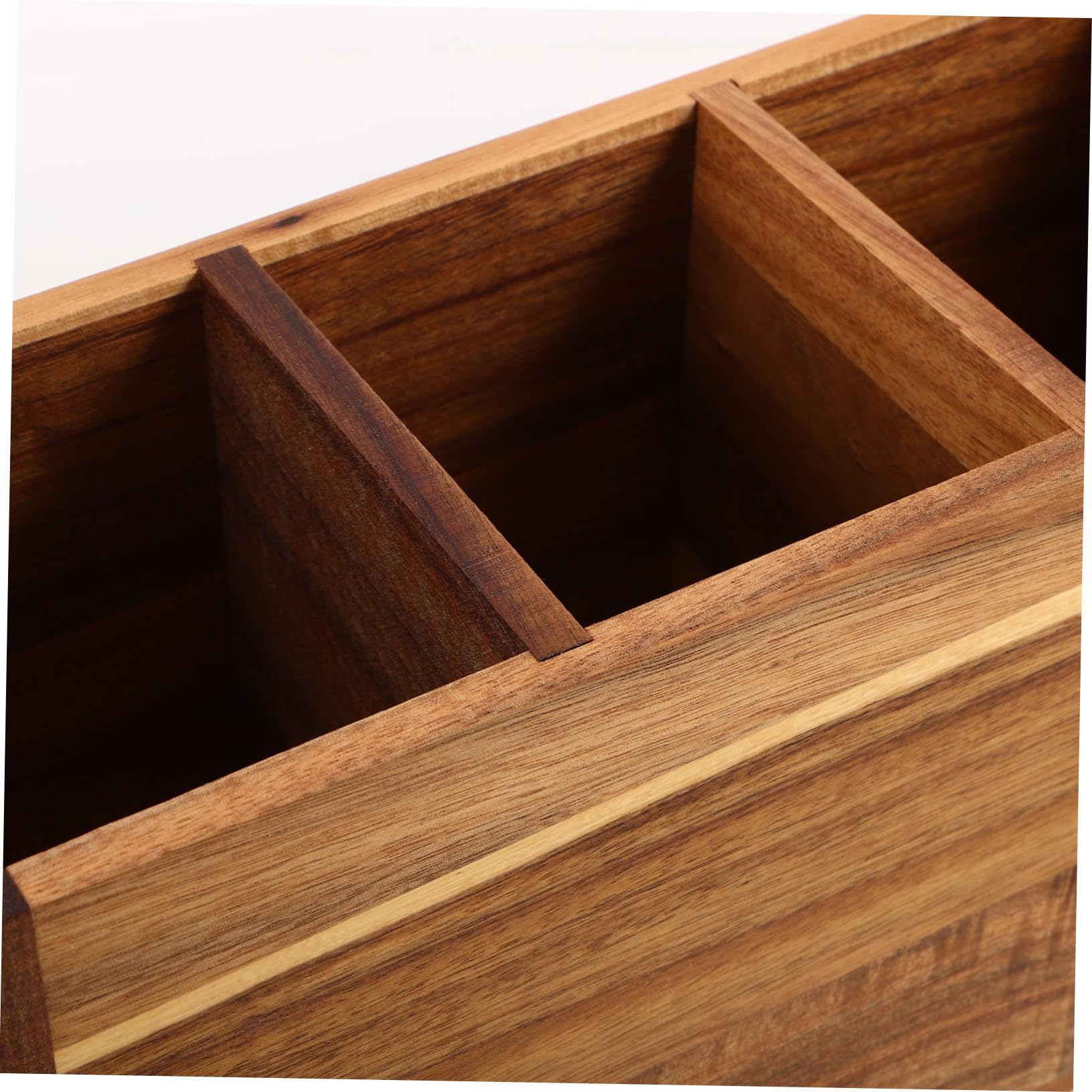 Cabilock Porte-ustensiles de Cuisine avec Compartiments Organiseur de Couverts Rustique pour Plan de Travail Rangement Compact pour Outils de Cuisine