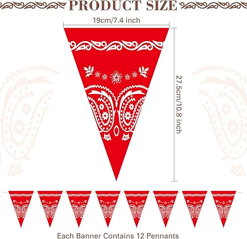 Miniatura 9 de Paquete de 5 decoraciones de fiesta de vaquero del oeste, banderines, banderines negros, banderines negros, accesorios de fiesta del salvaje oeste