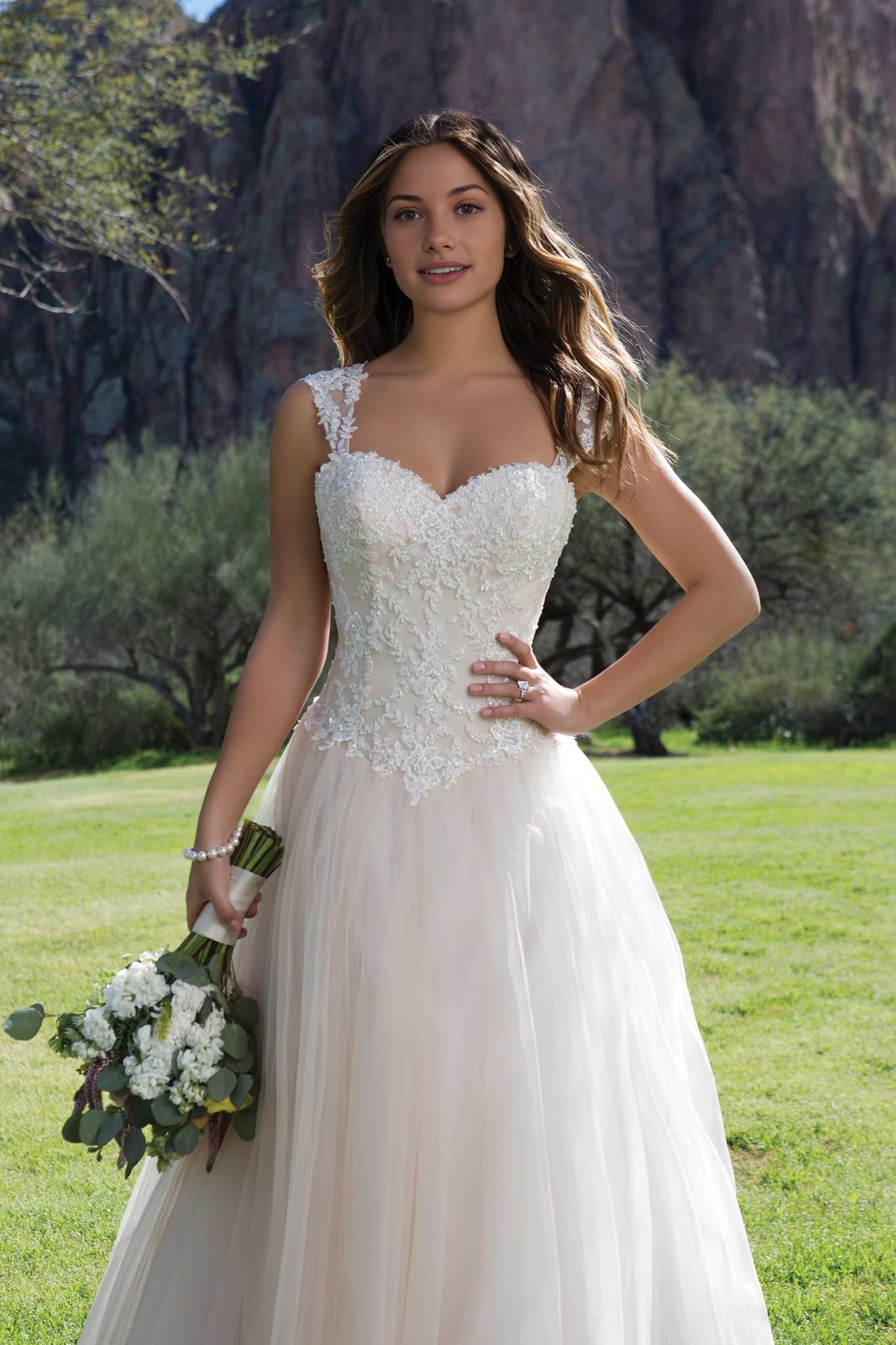 JAEDEN A-Linie Brautkleider Damen Prinzessin Hochzeitskleider Schlichte Standesamtkleider