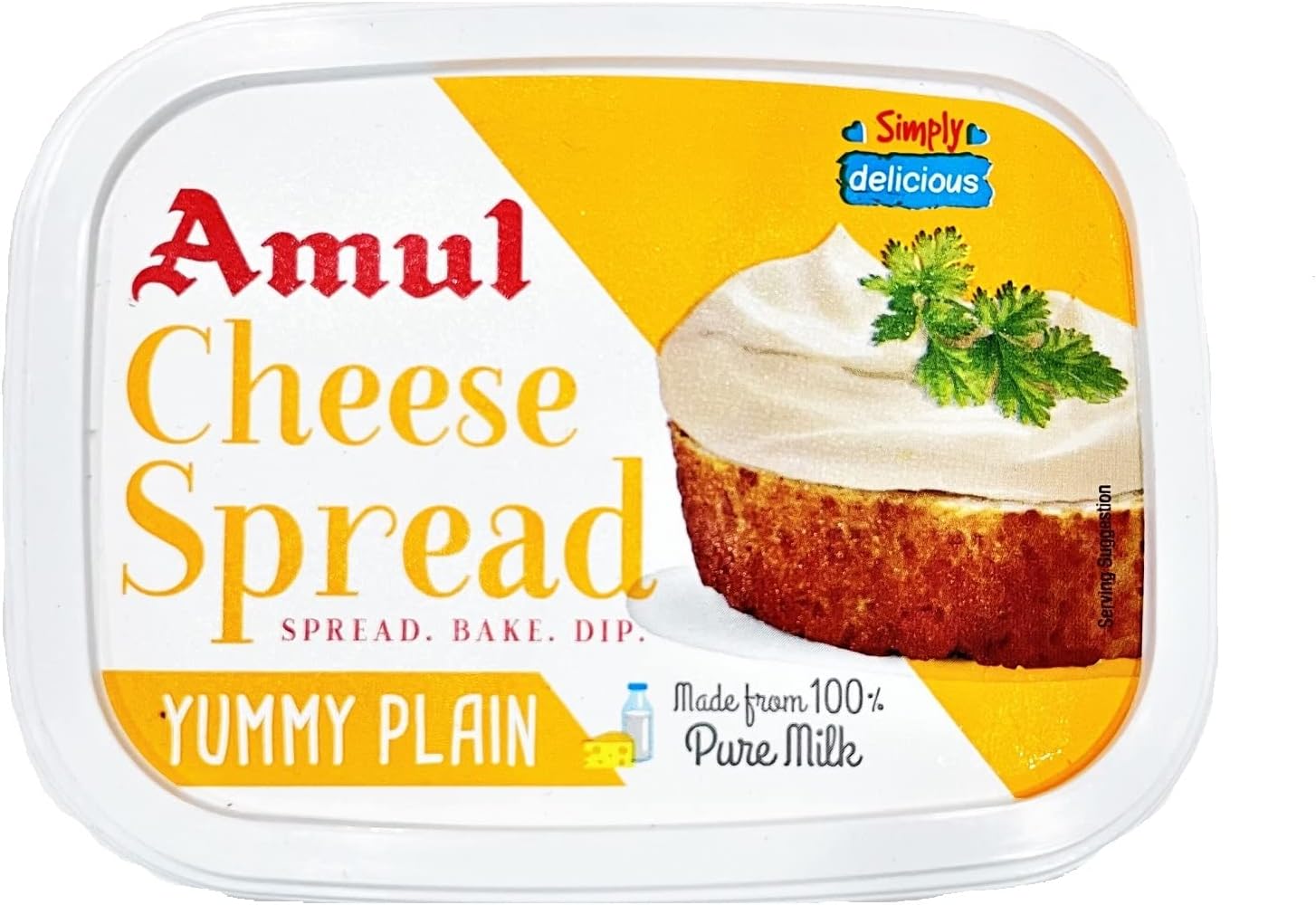 Amul cheese spread, 200g Yummy Plain