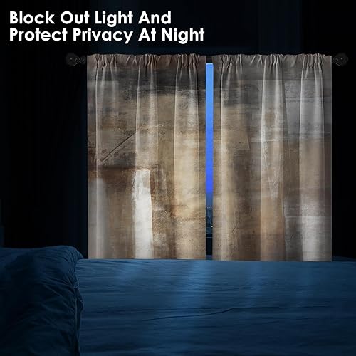 Vista 101 de Cortinas geométricas de cocina negras y grises de 63 pulgadas de largo, juego de 2, cortinas grises y blancas para dormitorio, sala de estar, Gris