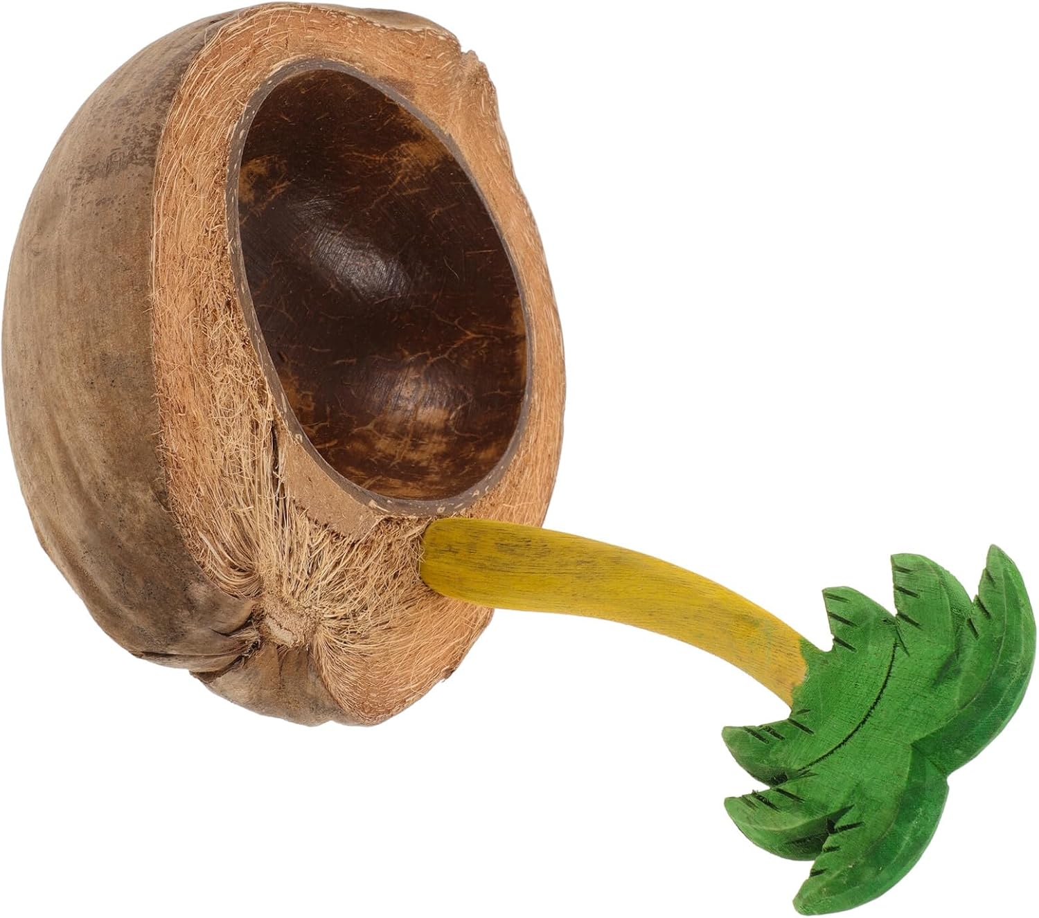 Coconut Shell Candle Holder Bowl Pen Desktop Organizer Natural Wood Carved Romantic Candle Holder for Wedding Table Centerpiece and Beach Party Decor