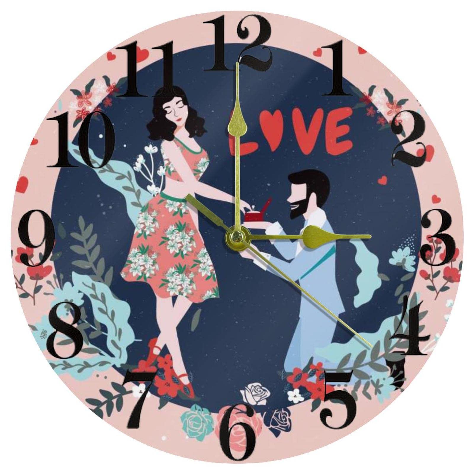 Horloge murale ronde et silencieuse de 25,4 cm fonctionnant à piles