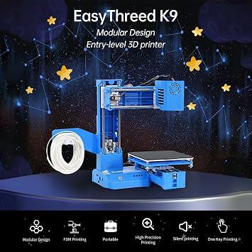 Mini 3D Printer, 3D Printer Mini Desktop Printing hine 100x100x100mm Print Size Removable Platform One-Key Printing with TF Card PLA Sample Filament for Beginners Student Education
