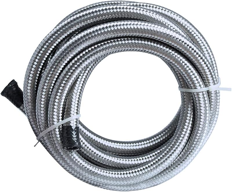 Mangueira de combustível 6AN Partschoice trançada em aço inoxidável com tubo CPE – 3,05 m