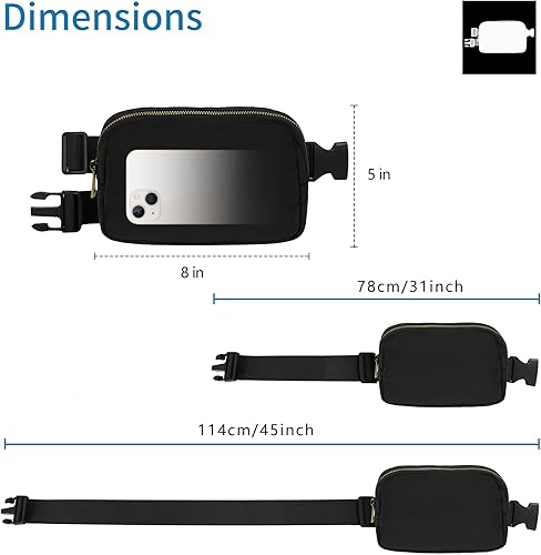 Miniatura 2 de VKIOIP Riñonera de moda con correa ajustable, bolsa cruzada manos libres con cremallera, accesorios de ejercicio de entrenamiento para viajes,