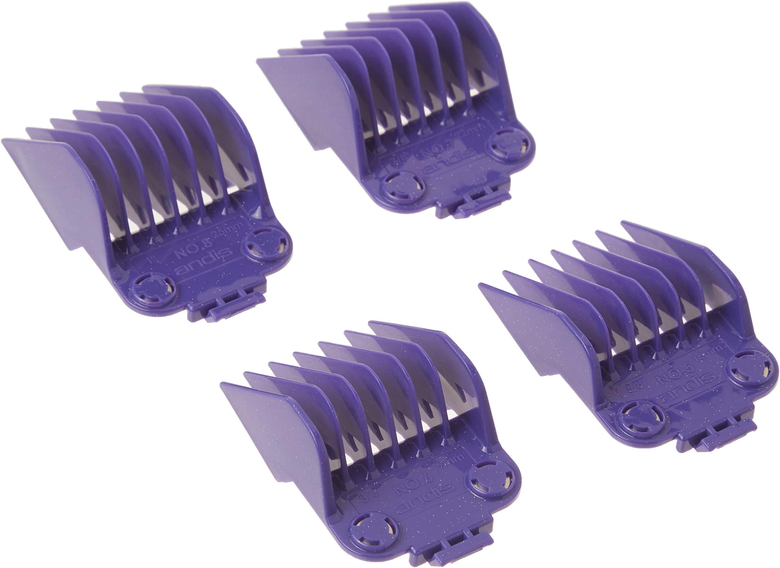 01415 Master Dual Magnet Large Comb Set - Crafted with High-Grade Metal, Contains 4 Different Size Combs - Providing a Comfortable & Snag-Free Experience - Purple