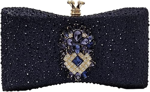 HUANG ZHUANG Bolso de noche con diamantes de imitación y purpurina para mujer, bolso de noche para fiesta, boda, lindo bolso