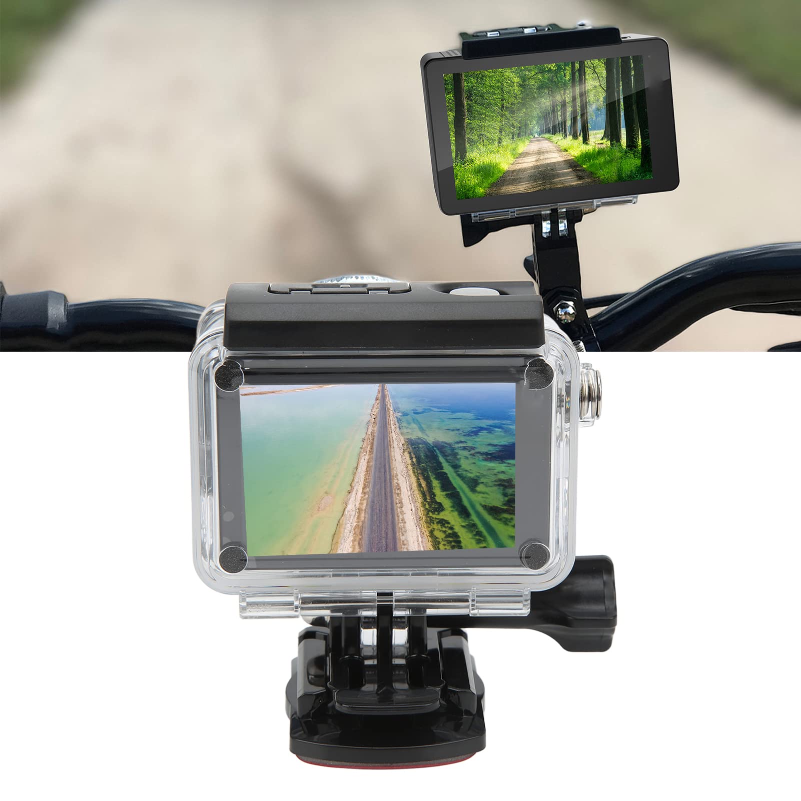 SJ8 4K 30FPS 20MP WiFi Action Kamera, Dual Screen Vlog DV mit Touchscreen, 20 M wasserdichte Unterwasserkamera, Weitwinkel WiFi Sportkamera für Reisen, Radfahren, Tauchen,