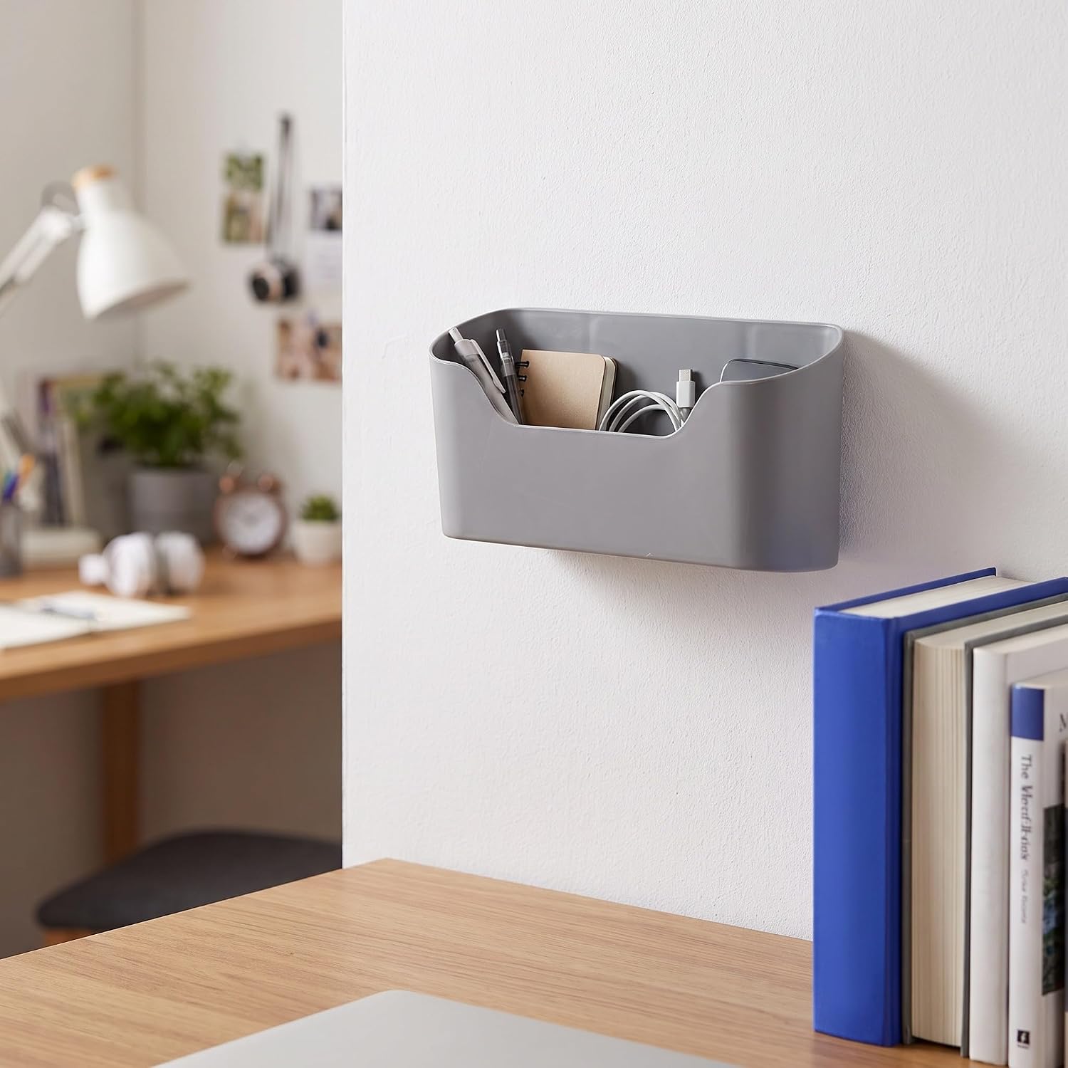 2pcs Wall Mounted Plastic Shelf Organizer for Home Office Dorm Use image 5