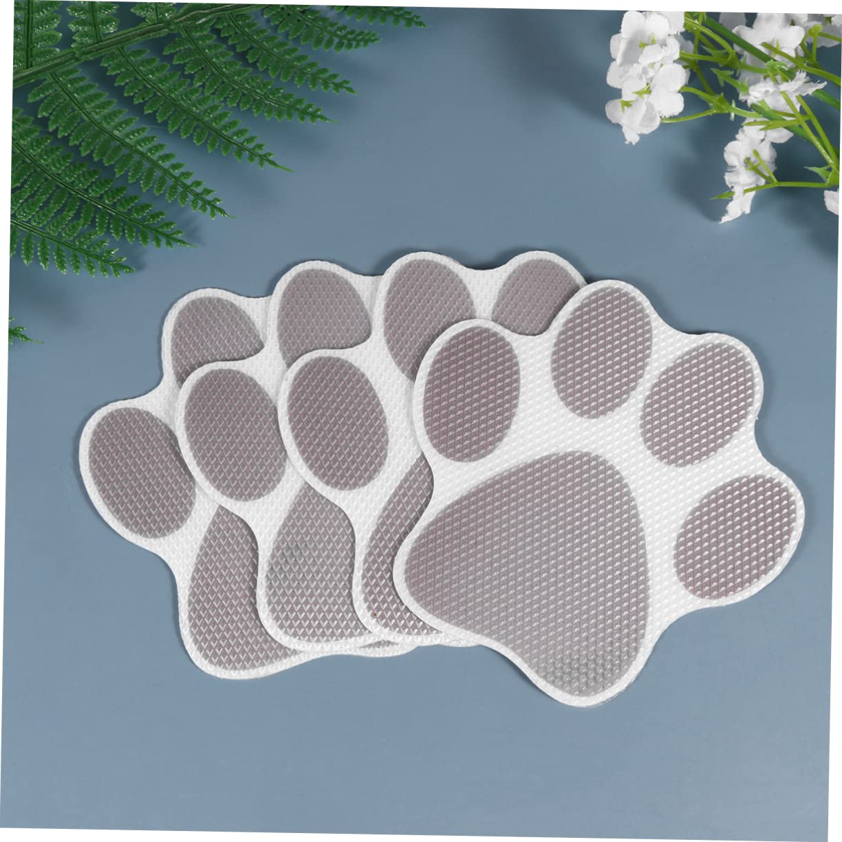 Beatifufu 20Pcs Cartoon Dog Footprint Non Slip Stickers for Bathtub and Bathroom Floors Self Adhesive Safety Decals Grey Prevent Slips and Enhance Bath Fun